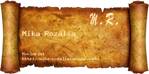 Mika Rozália névjegykártya